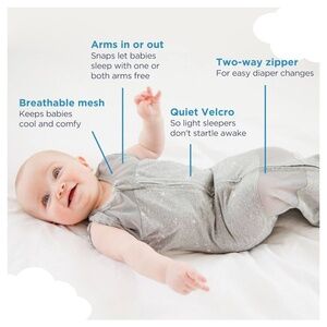 Happiest Baby Sleepea 5-Second Swaddle - 100% Organic Cotton Baby Swaddle Blanke